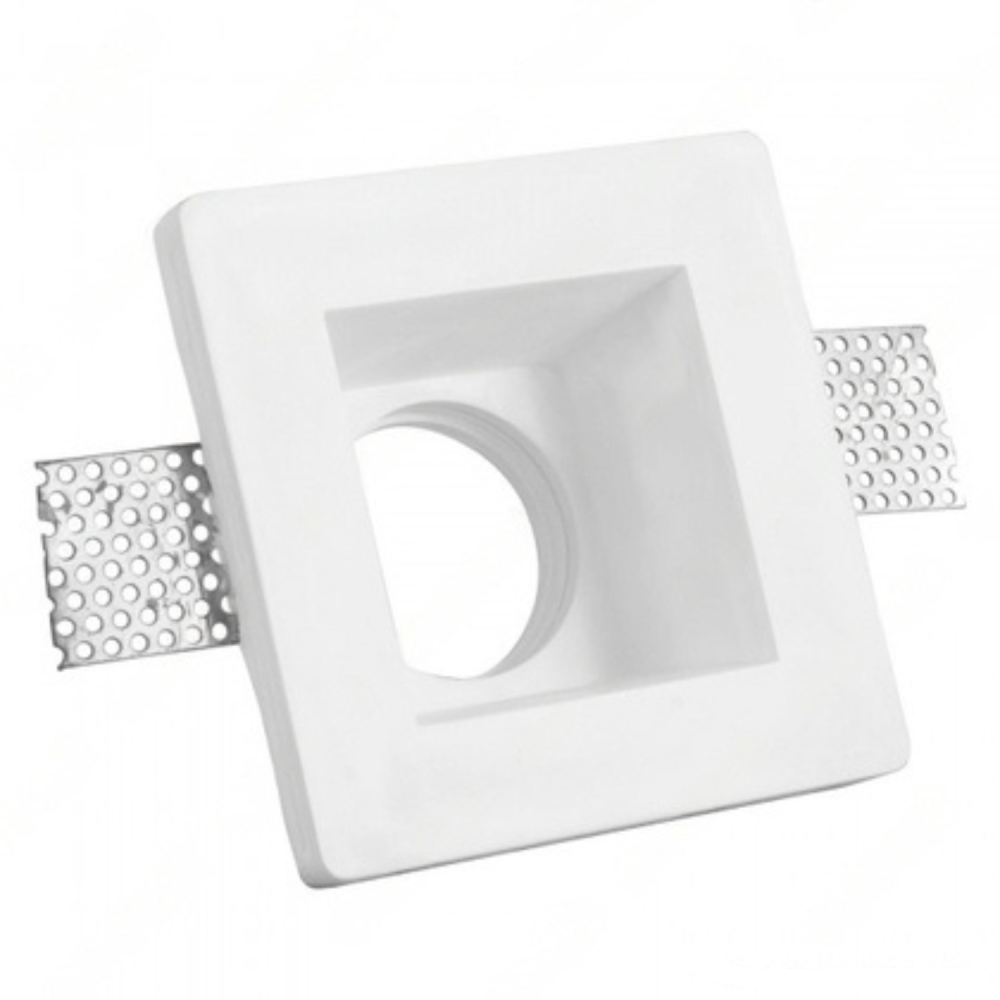 120x120x60 mm plaster square white recessed spotlight holder for GU10 and GU5.3 LEDs