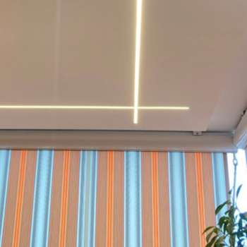 Integrated aluminium T-profile for LED strips in concealed plasterboard
