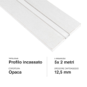 Set of 5 2-Metre LED Profiles Integrated in Plasterboard - Suitable for LED Strips up to 12.4mm