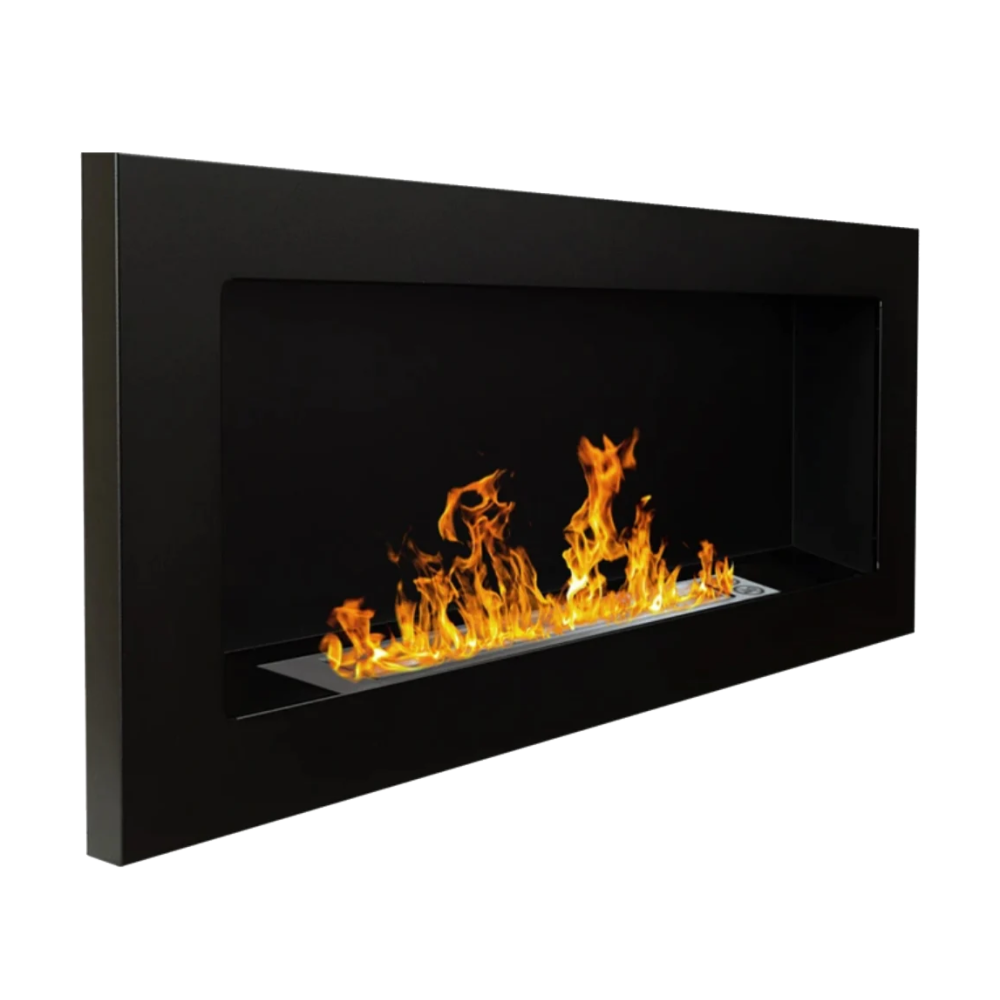 bioethanol fireplace wall or built-in Lucca Black L 90 x P 12 x H 40