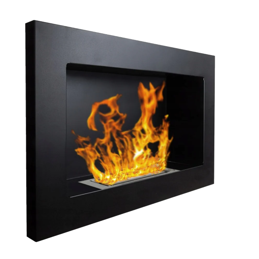 Wall or built-in bioethanol fireplace Pisa Nero L 65 x P 12 x H 40