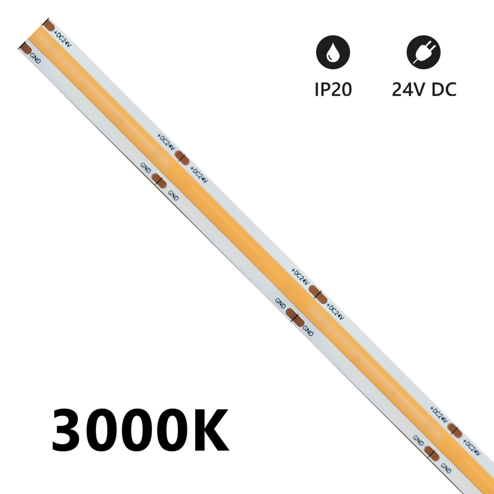 Strip Led 5m COB Monochrome 15W/MT 24V - 3000K-4000K-6000K