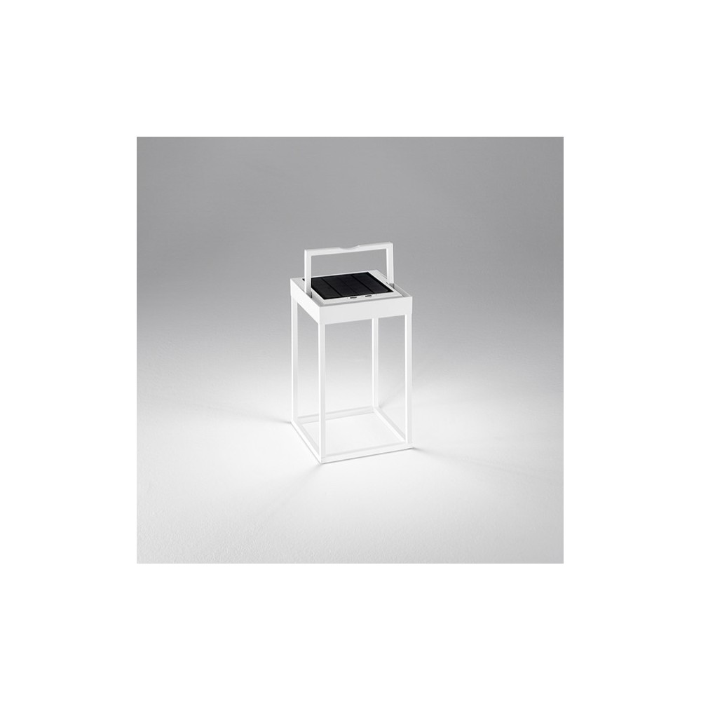 Lampada da tavolo solare e ricaricabile CAGE di Perenz Bianco Opaco H30cm