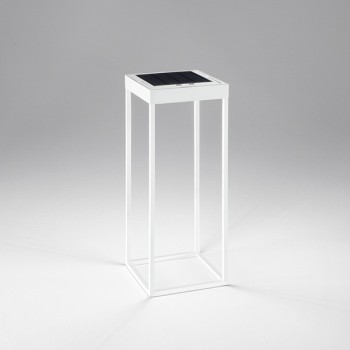 CAGE solar and rechargeable table lamp by Perenz Matt White H50cm