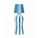 Lido - Zafferano Ceramic bottle with Light Blue stripes