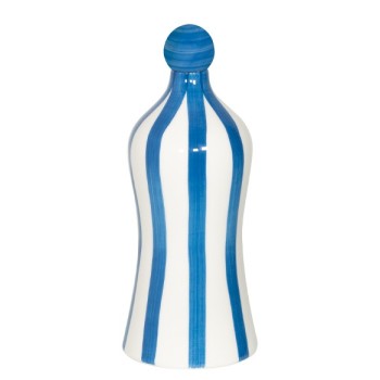 Lido - Bottiglia in ceramica a righe Azzurre Zafferano