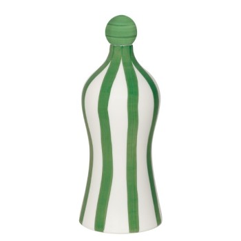 Lido - Bottiglia in ceramica a righe Verdi Zafferano