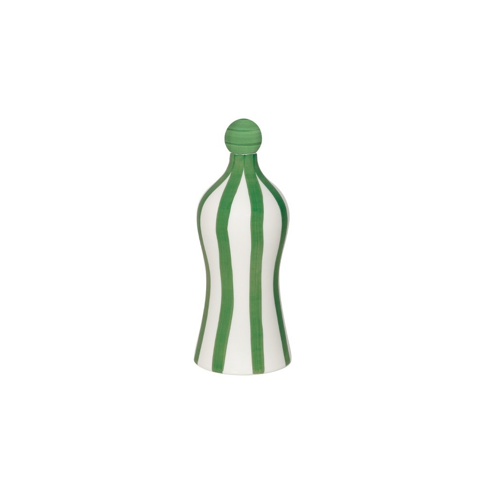 Lido - Zafferano Ceramic bottle with Green stripes