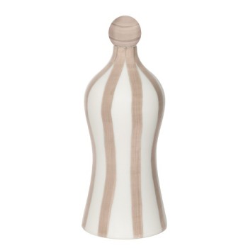 Lido - Bottiglia in ceramica a righe Sabbia Zafferano