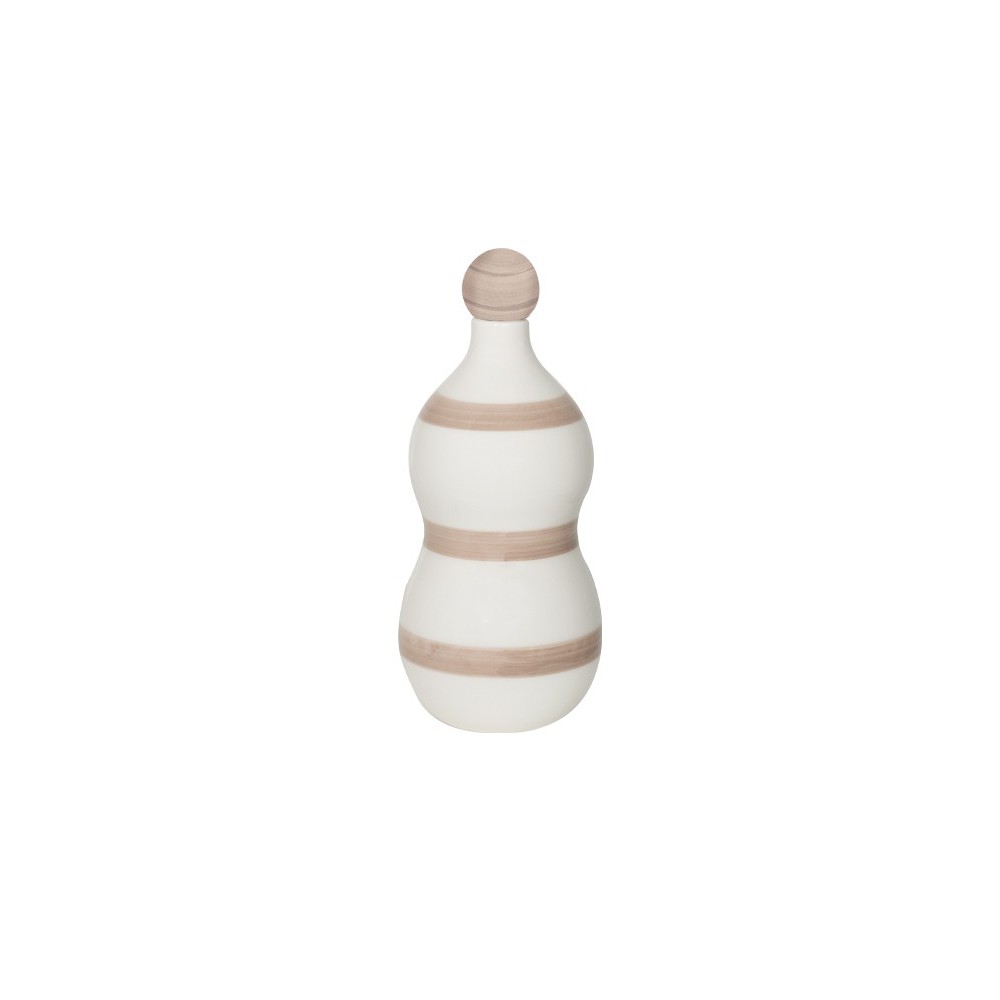 Lido - Bottiglia in ceramica a fasce Sabbia Zafferano