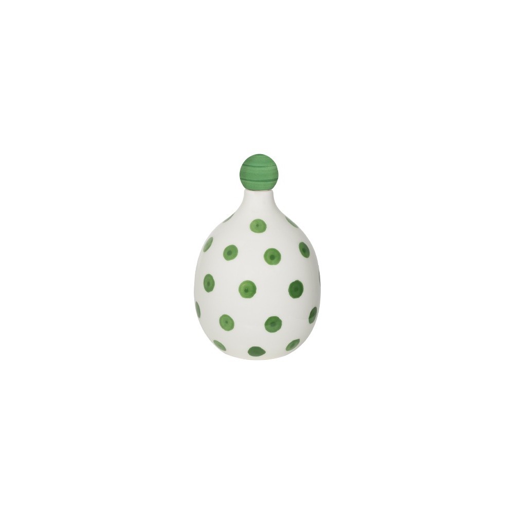 Lido - Bottiglia in ceramica a Pois Verdi Zafferano