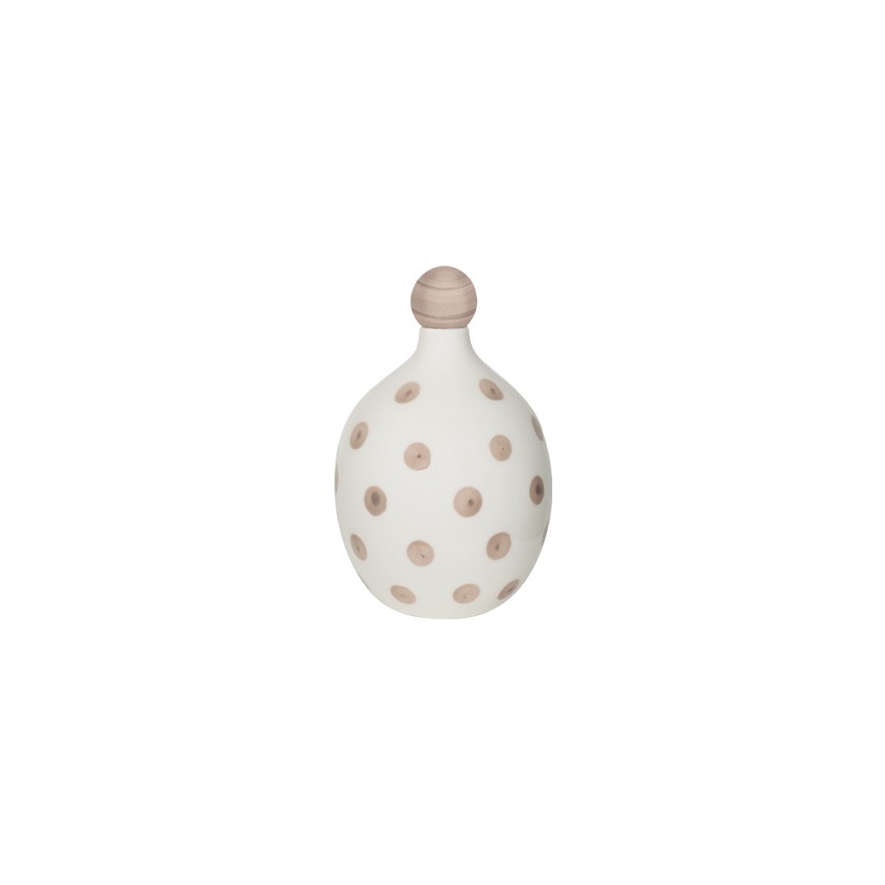 Lido - Bottiglia in ceramica a Pois Sabbia Zafferano