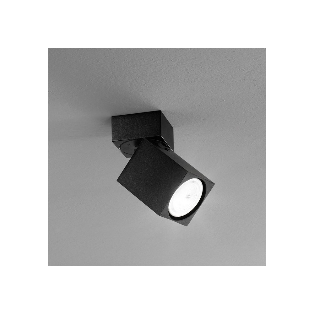 CONNECT adjustable black square led wall light 1xGu10 Perenz