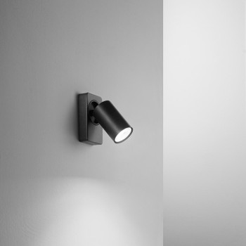 ODDY adjustable black round led wall light 1xGu10 Perenz