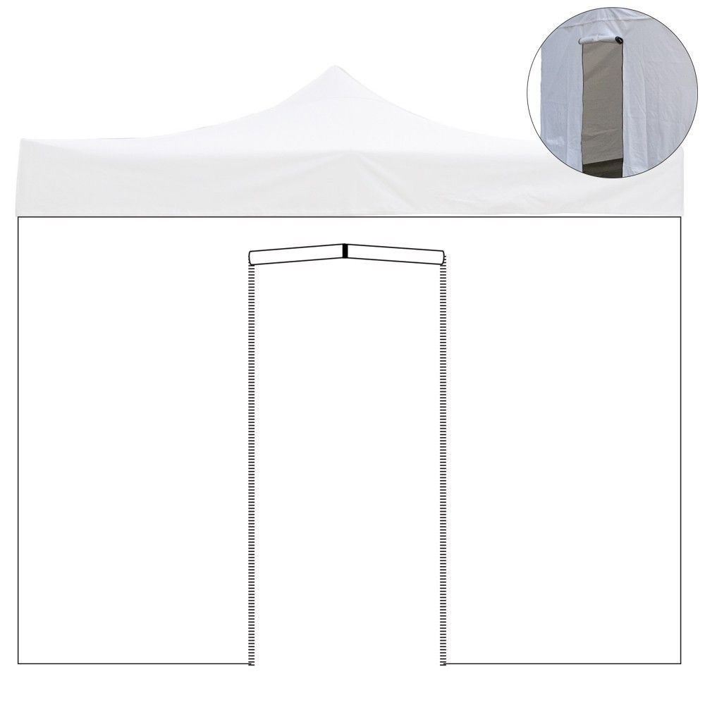 4.5x2m white waterproof side sheet with roll-up door for resealable gazebo