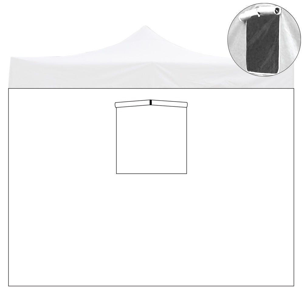 2x2m white waterproof side sheet with replacement window for foldable gazebo
