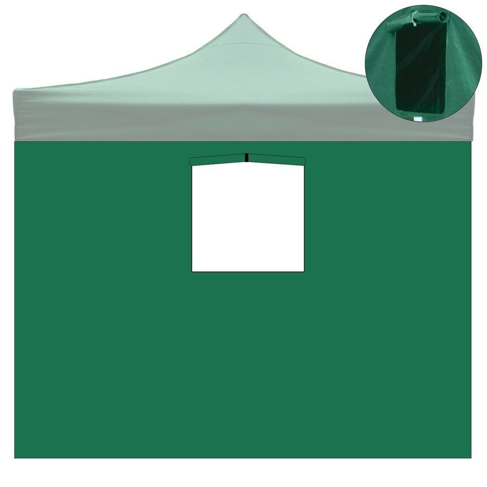 Waterproof green 3x2m side cover with 3x3m foldable gazebo window