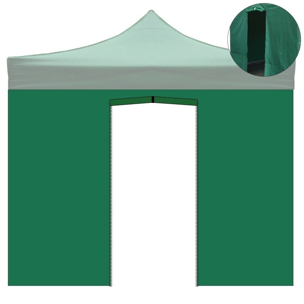 3x2m green waterproof side cover with roll-up door for 3x3m foldable gazebo