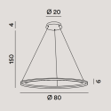 EDGE pendant chandelier with LED 86W Titanium Grey Perenz