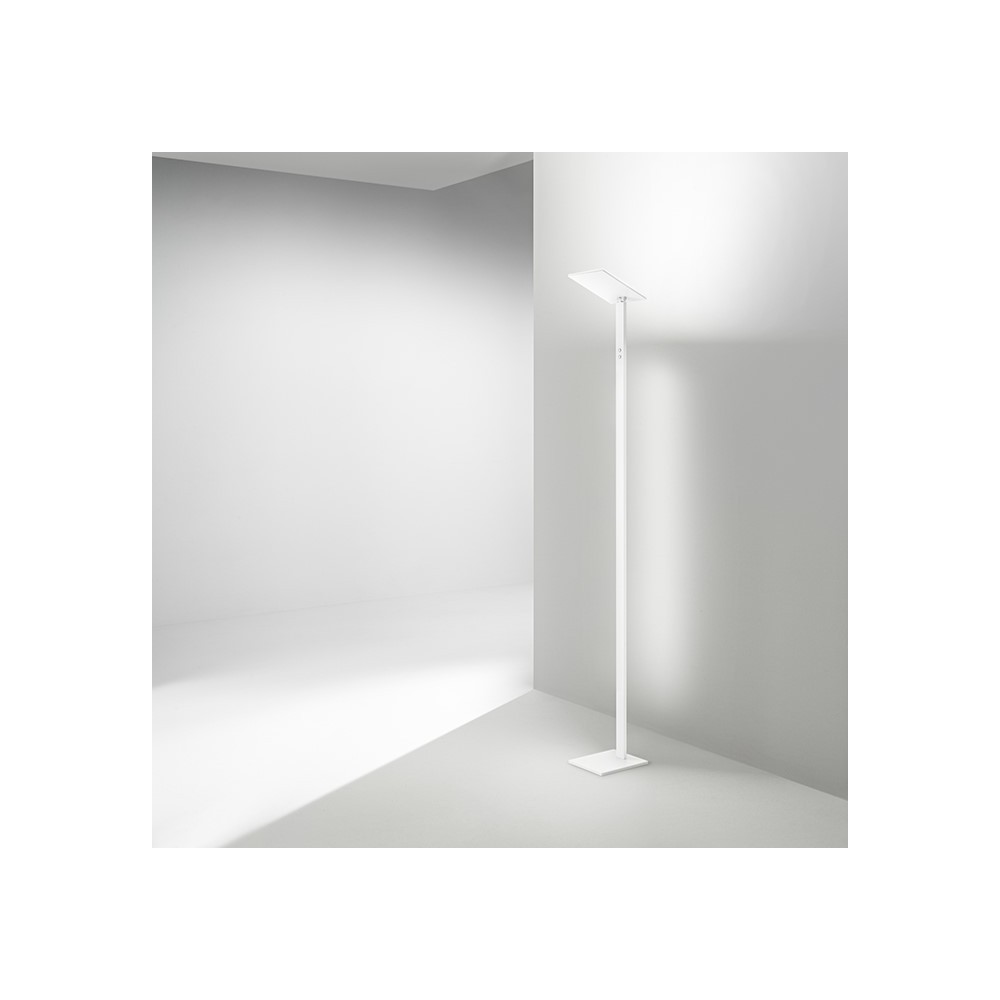 White LED floor lamp QUADRA in metal H.180 cm Perenz