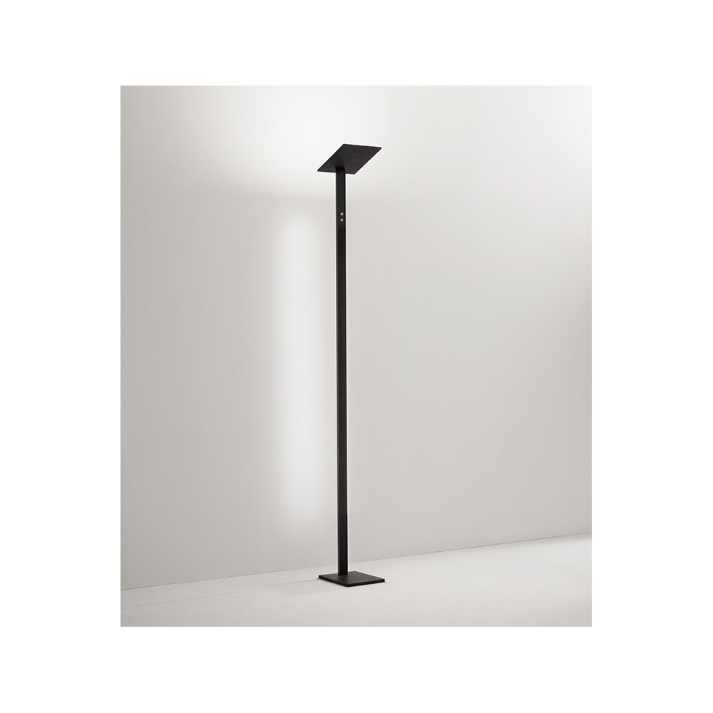 Black LED floor lamp QUADRA in metal H.180 cm Perenz