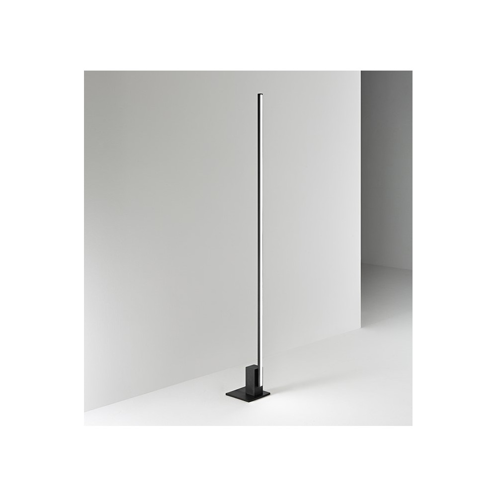 Black LED floor lamp SYNCRO in metal H.168 cm Perenz