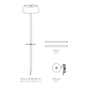 Zafferano SISTER LIGHT Wi-fi picket Smart floor lamp Pearly White rechargeable and dimmable