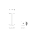 Zafferano OFELIA PRO MICRO Rechargeable and dimmable Dark Grey LED table lamp