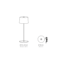Zafferano OLIVIA PRO MICRO Rechargeable and dimmable white LED table lamp