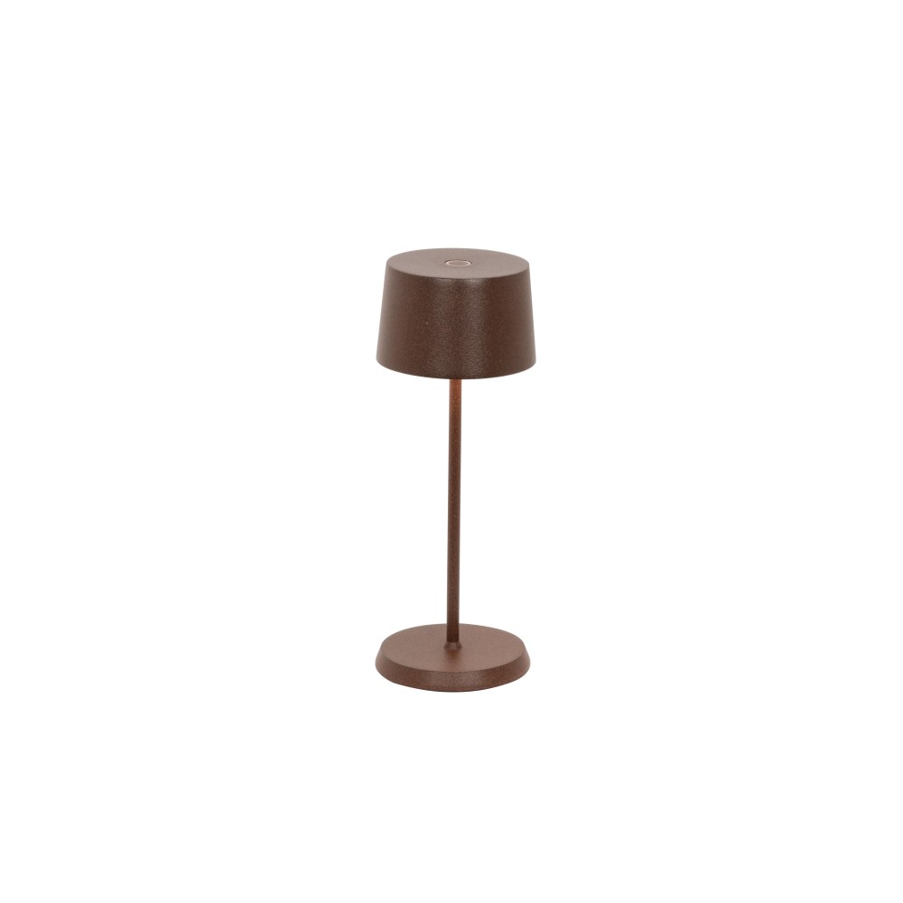 Zafferano OLIVIA PRO MICRO Rechargeable and dimmable Corten LED table lamp