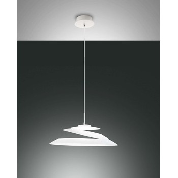 ARAGON pendant chandelier with white LED in metal and sheet glass Fabas Luce