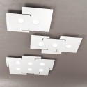 ECHO Toplight led ceiling light in rectangular white metal with 3 Gx53 bulb sockets