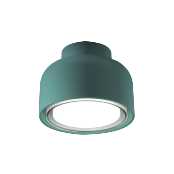Modern BOTTONE ceiling light in petrol aluminum 1xGX53. With Soft Touch paint by Vivida International