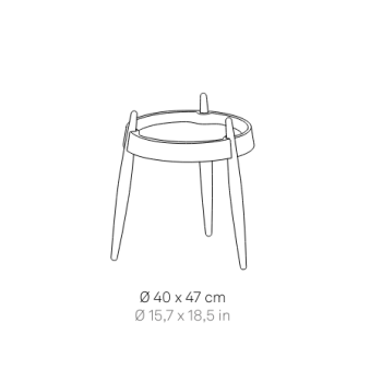 Zafferano Coffee Table LIOLÀ h47cm White - Black ash