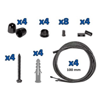 4-wire suspension kit for stainless steel LED ceiling lights. Ideal for worktops, studies, living rooms or kitchens.