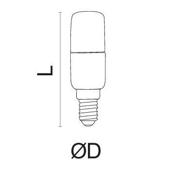 LED bulb E14 12W Tubular Cylindrical 1521 lumen