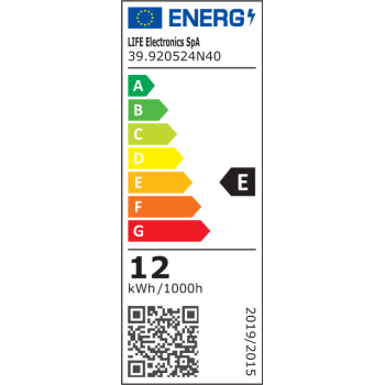 Energy label LED bulb E14 12W Tubular Cylindrical 1521 lumen 4000k