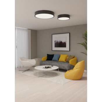 TOT - 40W Black aluminum LED suspension - Designer living room chandelier Beneito Faure