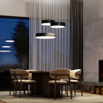 TOT - Sospensione a led in alluminio Bianca 60W - Lampadario di Design da soggiorno Beneito Faure