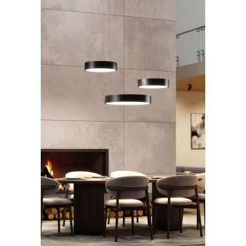TOT - 60W Black aluminum LED suspension - Designer living room chandelier Beneito Faure