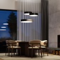 TOT - 60W Black aluminum LED suspension - Designer living room chandelier Beneito Faure