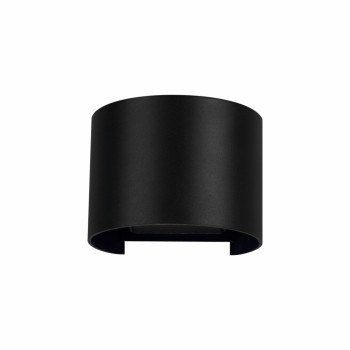LEK Round - IP54 6.8W black LED wall light with adjustable fins