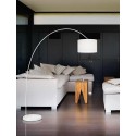 Floor lamp with arch, model 6304 B of Perenz. White color. Floor lamp in painted metal with fabric shade. Ideal in a vintage or 
