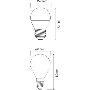 Lampadina a led minisfera 5w attacco E27. Ideale da sostituire alle lampadine a incandescenza. Lampadina a led molto luminosa.