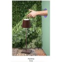 Poldina Pro corten rechargeable and dimmable led table lamp with battery up to 9 hours. IP54 outdoor.