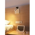 Bedroom 4w led wall light with usb, touch light and induction charging. Black bedside wall light.