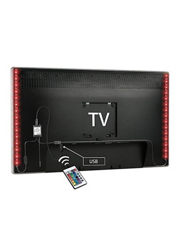 KIT with 2 RGB LED strips and remote control ideal for plays of light behind the television