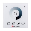 Wall-mounted touch controller for regulating monochromatic led strips.