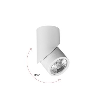 7w white round LED wall light. Ideal in homes, exhibition spaces and shop windows. 360 ° rotatable.