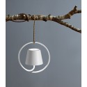 Poldina White rechargeable and dimmable led suspension lamp with battery up to 9 hours. IP54 outdoor.